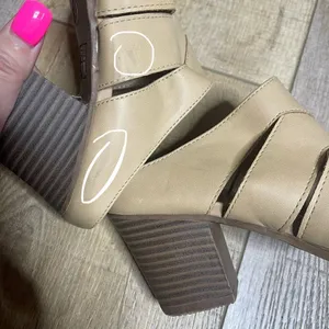 TIME & TRU Memory Foam‎ Mule Bootie Nude Block Heel Women's 6.5 US 37.5 EU thumbnail 7