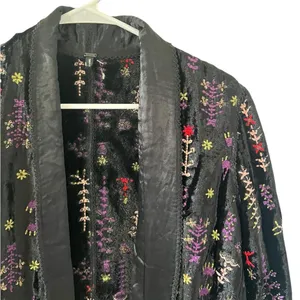 Anthropologie Bl^nk Embroidered Black Blazer Jacket thumbnail 10