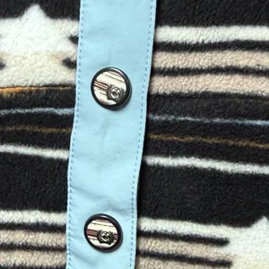 Cinch Polar Fleece Pullover Women L Black Aztec Southwest Snap Mock Neck‎ Hiking thumbnail 9