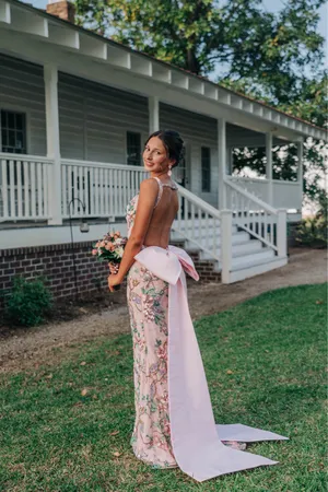 Sherri Hill Prom Dress Pink with bow (originally 1200) thumbnail 3