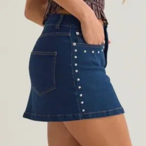 Altar’d State Studded Denim Mini Skirt Dark Wash NWOT Size Small thumbnail 2