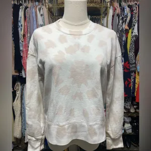 Madewell Tie-Dye Crop Crewneck Sweatshirt in Ashen Silver - Size Medium . thumbnail 4