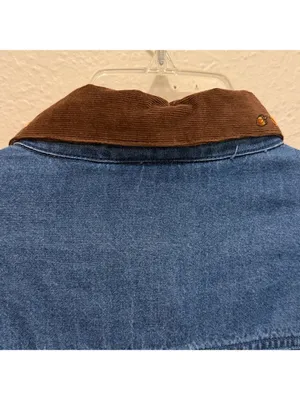 Vintage 90s Denim Shirt Corduroy Pumpkin Embroidered Jean Shirt cottagecore thumbnail 6