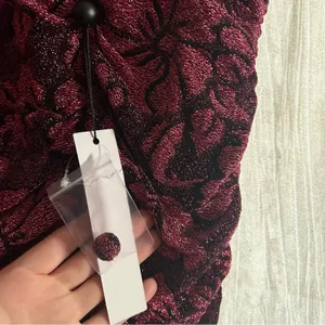 For Love & Lemons‎ Mulberry Shailee Sparkly Floral Metallic Mini Dress NWT XXS thumbnail 6