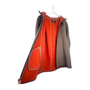 Ellen Tracy Wool Blend Hooded Car Coat Gray Orange Lining Size 4 thumbnail 10