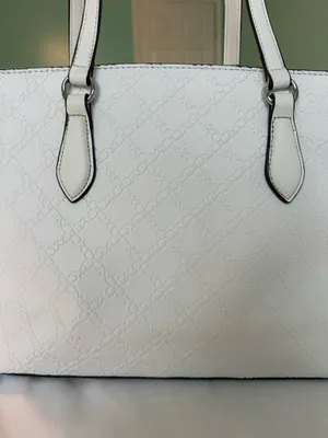Nine West White Tote Handbag thumbnail 4
