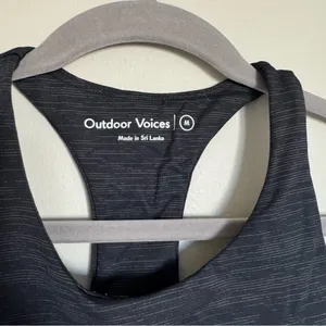 Outdoor Voices Move Free Crop Top Yoga Sports Bra Pilates Women's Size M Black thumbnail 2