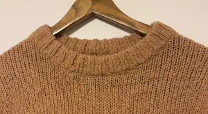 Aerie Oversized Crewneck Sweater Size Small Brown Tan Wool Blend Chunky Knit thumbnail 3