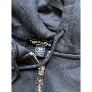 True Religion Womens Black Rhinestone Horseshoe Cropped Zip Up Hoodie XS thumbnail 8