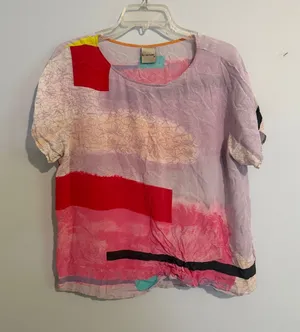 The Anthropologie H by Helen Bullock abstract silk top- medium thumbnail 1