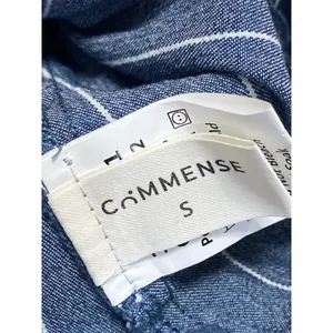Commense Women's Blue Striped Sleeveless Tie Front Peplum Blouse Tank Top Size S thumbnail 3