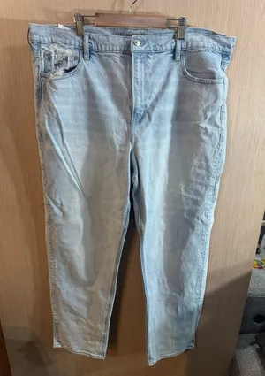American Eagle Outfitters Super High Rise Light Wash Straight Jeans Size 20 thumbnail 1