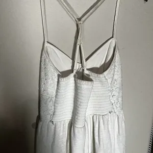 American Eagle Cream Lace Fit and Flare Dress XS Coquette Smocked Cottagecore‎ thumbnail 5