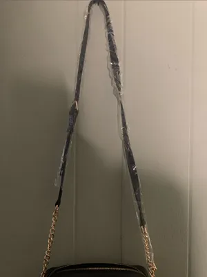 Black Crossbody Bag with Gold Chain Strap thumbnail 4