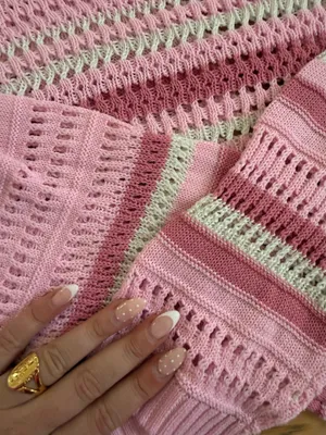 SheIn Pink Crochet Sweater thumbnail 3