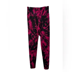 Strut This Pink Black Tie Dye Leggings Small High Rise‎ Yoga Athletic Pants thumbnail 2
