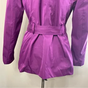 SANDRO STUDIO Purple Ruffle‎ Trim Lightweight Trench Jacket w/Tie Belt, Large thumbnail 8