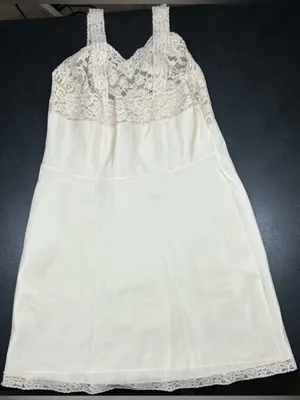 Vintage 1950’s Lady Lynne Size Small Cream Cami Nightgown thumbnail 4