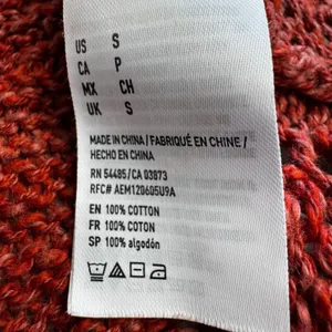 Red/Orange Crochet Knit Sweater Women's Open Weave Boat Neck 3/4 Sleeve‎ thumbnail 14