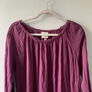 Knox Rose Womens Size Large Purple Rayon Gauze Flowy Blouse Top thumbnail 2