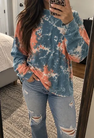 Free People Tie-Dye Long Sleeve Top thumbnail 1