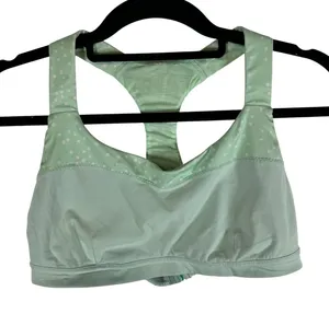 Lululemon Mint Green Polka Dot Racerback Sports Bra Size 10 Mesh Back‎ Support thumbnail 1