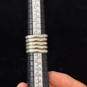 925 Sterling Silver Wide 5 Row Stacked Band Statement Ring Size 7 8.54g thumbnail 4