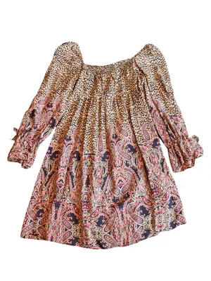 Maeve Anthropologie Milou Dress Cheetah Boho Mixed Print Peasant Flowy Medium thumbnail 9