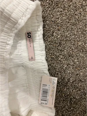 White linen Kohls Shorts thumbnail 3