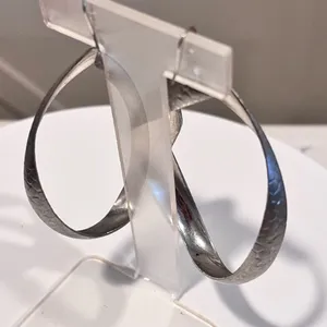 Silver Marquise Hammered Twirl Earrings thumbnail 6