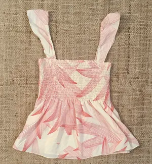 Free People Pink and Cream Top with Ruching Vintage y2K Medium thumbnail 1
