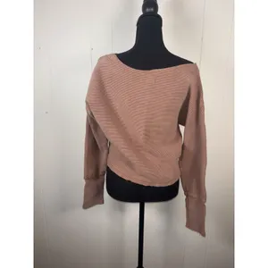 we the free‎ people ribbed off the shoulder sweater v neck medium mauve thumbnail 2