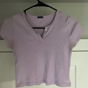 Brandy Melville Pink Fitted Polo Crop Tee thumbnail 1