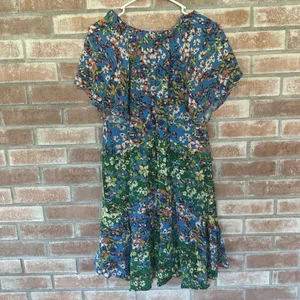 Anthropologie Robin Tiered Floral Flutter Sleeve Dress XS Garden Cottagecore thumbnail 8