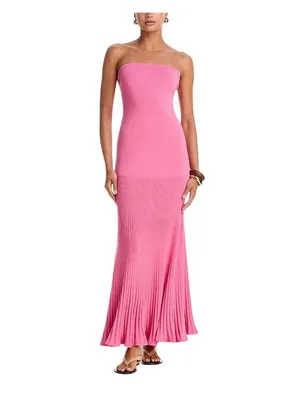 Solid & Striped Womens The Marley Knit Maxi Dress Bandeau Rose Water Pink S thumbnail 7