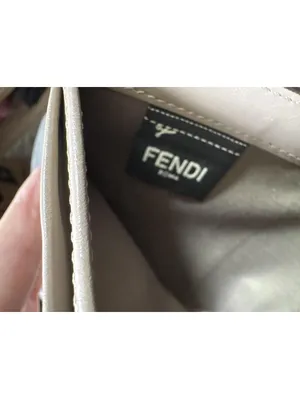 Fendi Gray Leather Card Holder Wallet with Gold Logo thumbnail 9