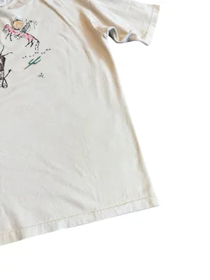Andrea Bragg Designs Cream Southwestern Petroglyph Tee Shirt Fit X-Large Women's thumbnail 5
