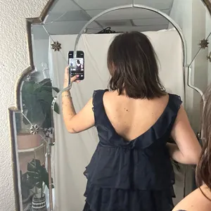 Y2K Wet Seal Tiered V-Neck Sleeveless Mini Dress Navy Size Small thumbnail 3