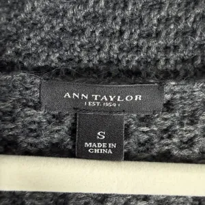 Ann Taylor Size-S Women Open Cradigan Wool Blend‎ Dark Grey thumbnail 2