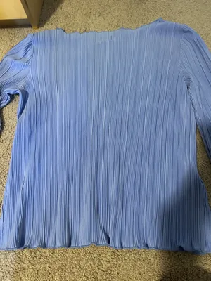 A New Day Women's Light Blue/periwinkle Pleated Long-Sleeve Top thumbnail 5