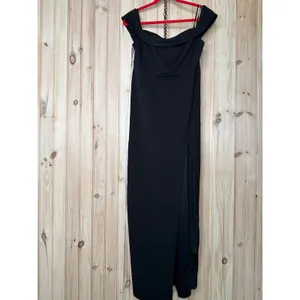 NWT Lulus Aveline Black Off-the-Shoulder Maxi Dress Whimsigoth Party Size XL thumbnail 2