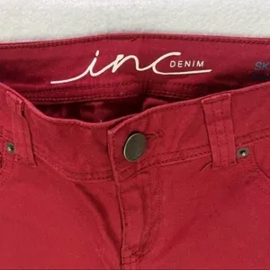 INC‎ Stretch Red Denim Skinny Leg Jean thumbnail 4