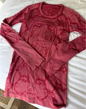 Lululemon Pink Snackskin Print Long Sleeve 4 thumbnail 2