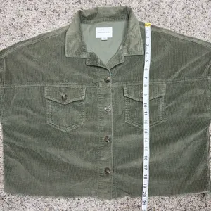 American Eagle Outfitters Corduroy Shirt Jacket Shacket Olive Green Medium M thumbnail 8