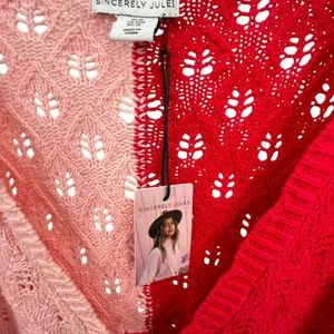 NWT SINCERELY JULES Soft GirlCozy Feminine Red Pink Crochet Size Medium thumbnail 10