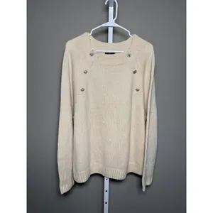 J.Crew Wool Blend Sweater NWT Size 2X Rhinestone Buttons Preppy Quiet‎ Luxury thumbnail 2