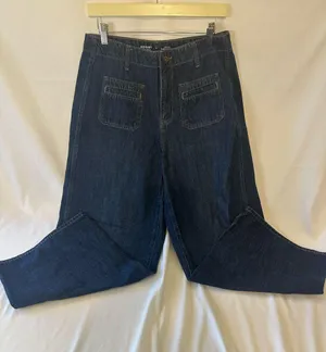 Old Navy Dark Indigo Wide-Leg Patch Pocket Jeans thumbnail 1