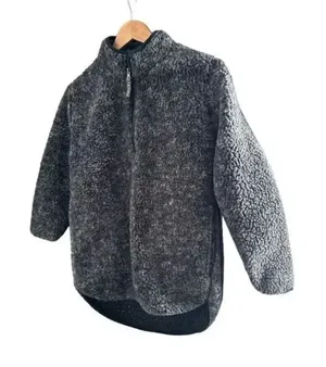 Taylor Dry Goods Sherpa Fleece Pullover Gray Small thumbnail 1