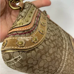 COACH Brown Signature Canvas Wristlet thumbnail 7