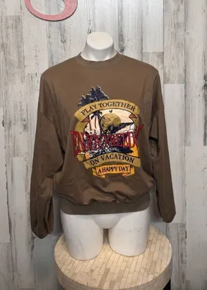 Brown pullover hoodie size small Tan thumbnail 1